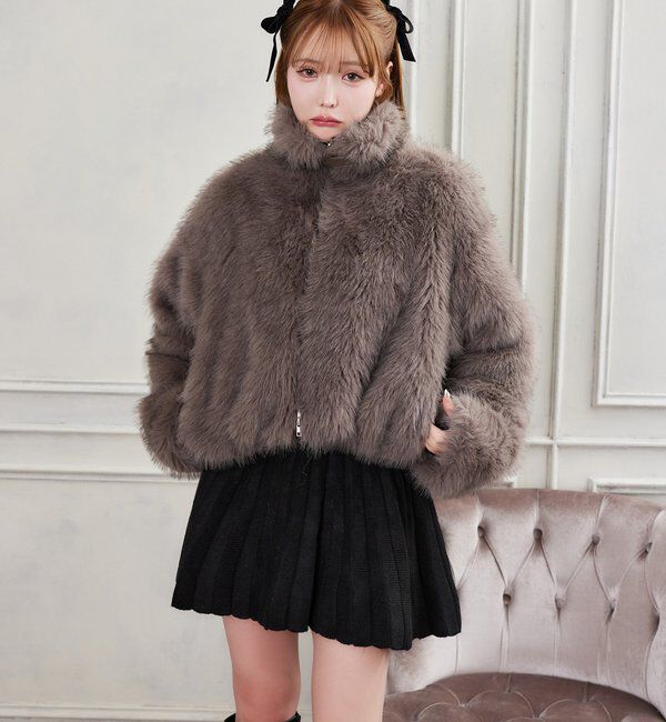  「フェイクファーショートブルゾン」|ダウンベスト・ベスト|