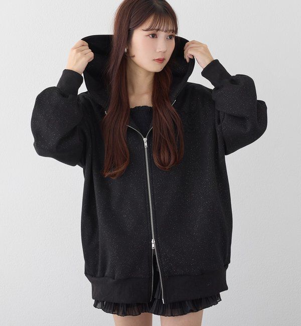  「ロゴグリッターパーカー」|プルオーバー|