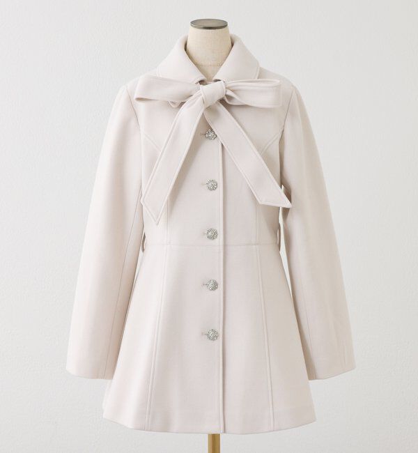  「【SＭサイズあり】リボン取り外し可能ミドルコート」|その他|