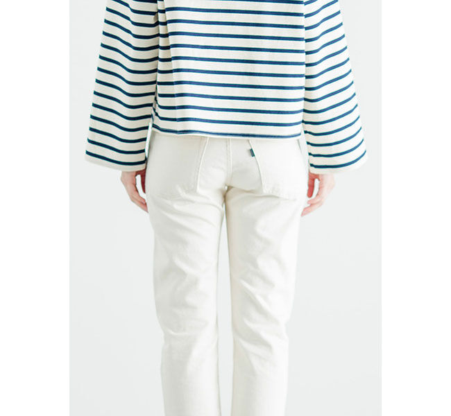 mizuiro ind「mizuiro ind 8分丈ホワイトデニム」|デニム|