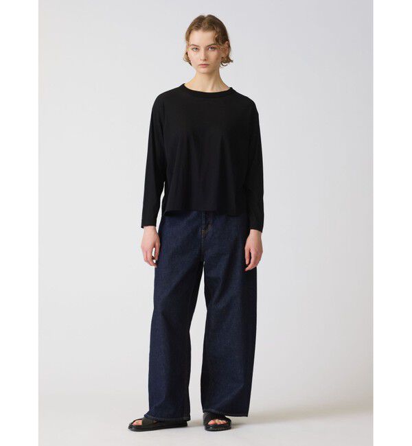 mizuiro ind「mizuiro ind ハイウエストワイドデニム」|デニム|