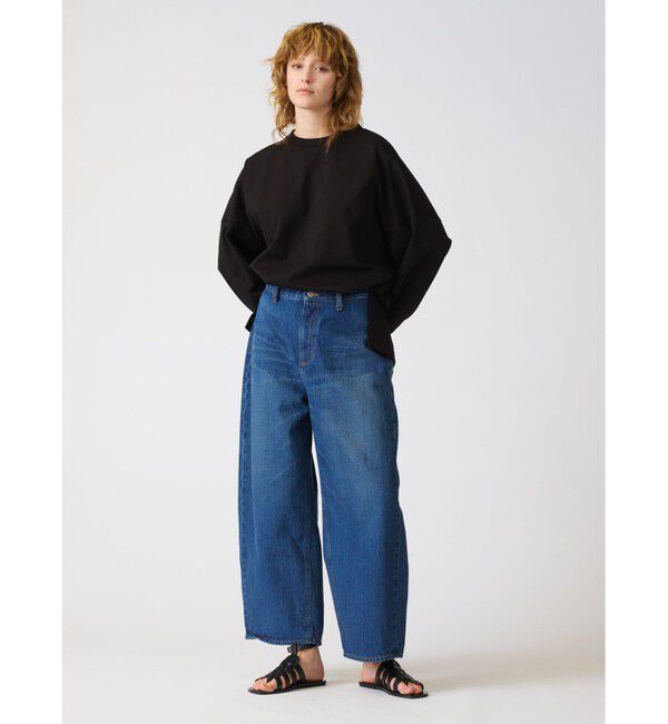 mizuiro ind「mizuiro ind ハイウエストワイドダメージデニム」|その他|