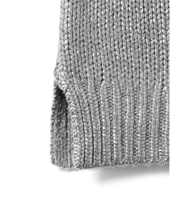 mizuiro ind「mizuiro ind 箔プリントハーフスリーブプルオーバー」|ニット・セーター|