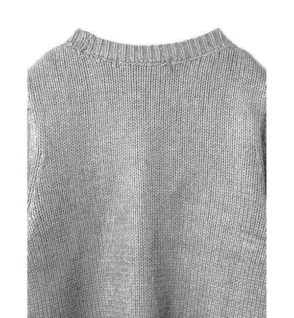 mizuiro ind「mizuiro ind 箔プリントハーフスリーブプルオーバー」|ニット・セーター|