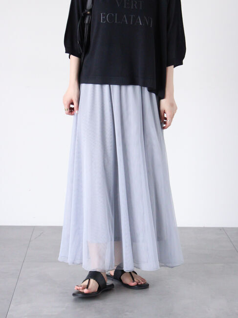 Lugnoncure「チュールギャザースカート」|スカート|グレー