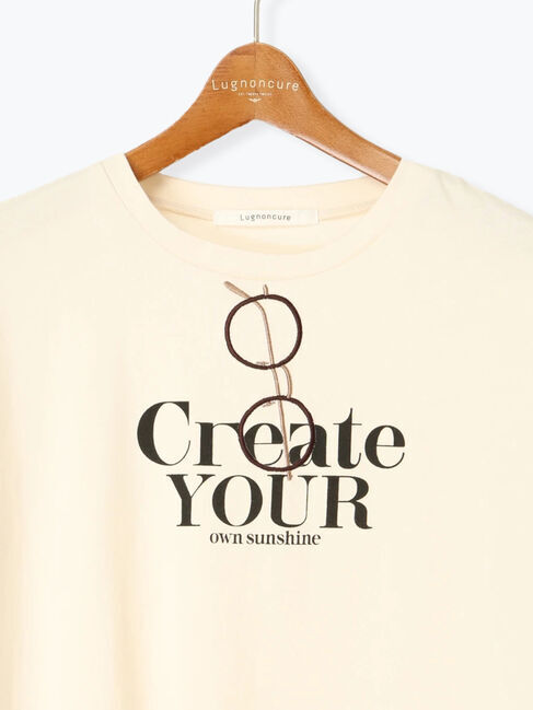 Lugnoncure「メガネ刺繍プリントTシャツ」|Tシャツ・カットソー|