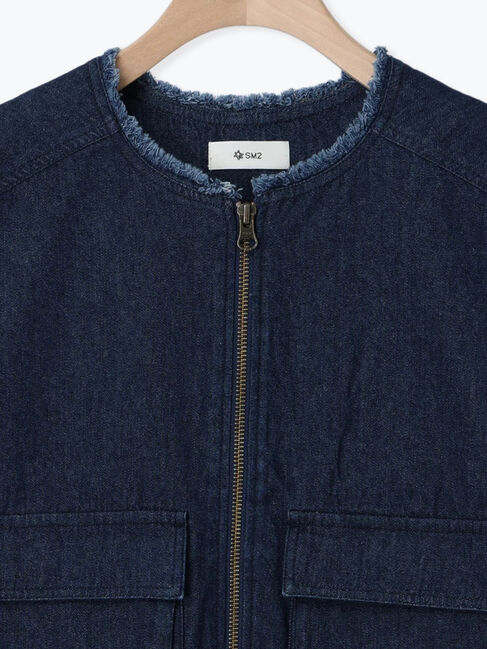 SM2「ツイル/デニムフリンジショートベスト」|ダウンベスト・ベスト|