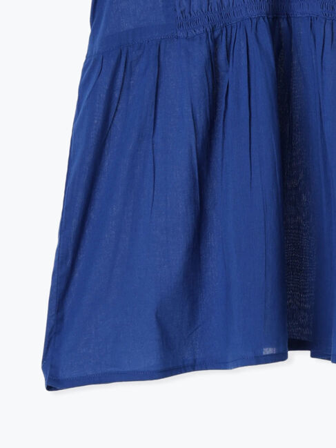 Samansa Mos2 blue「【Made in India】シャーリングブラウス」|シャツ・ブラウス|