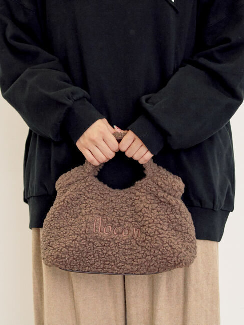 Samansa Mos2「【2WAY】ロゴ刺繍ボアショルダーバッグ」|その他|ダークブラウン