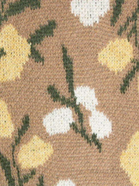 Samansa Mos2「ループ花柄ジャガードニットカーディガン」|カーディガン|