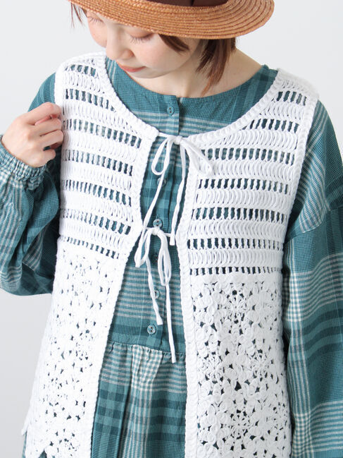 Samansa Mos2「前後2WAYクロシェベスト」|ダウンベスト・ベスト|