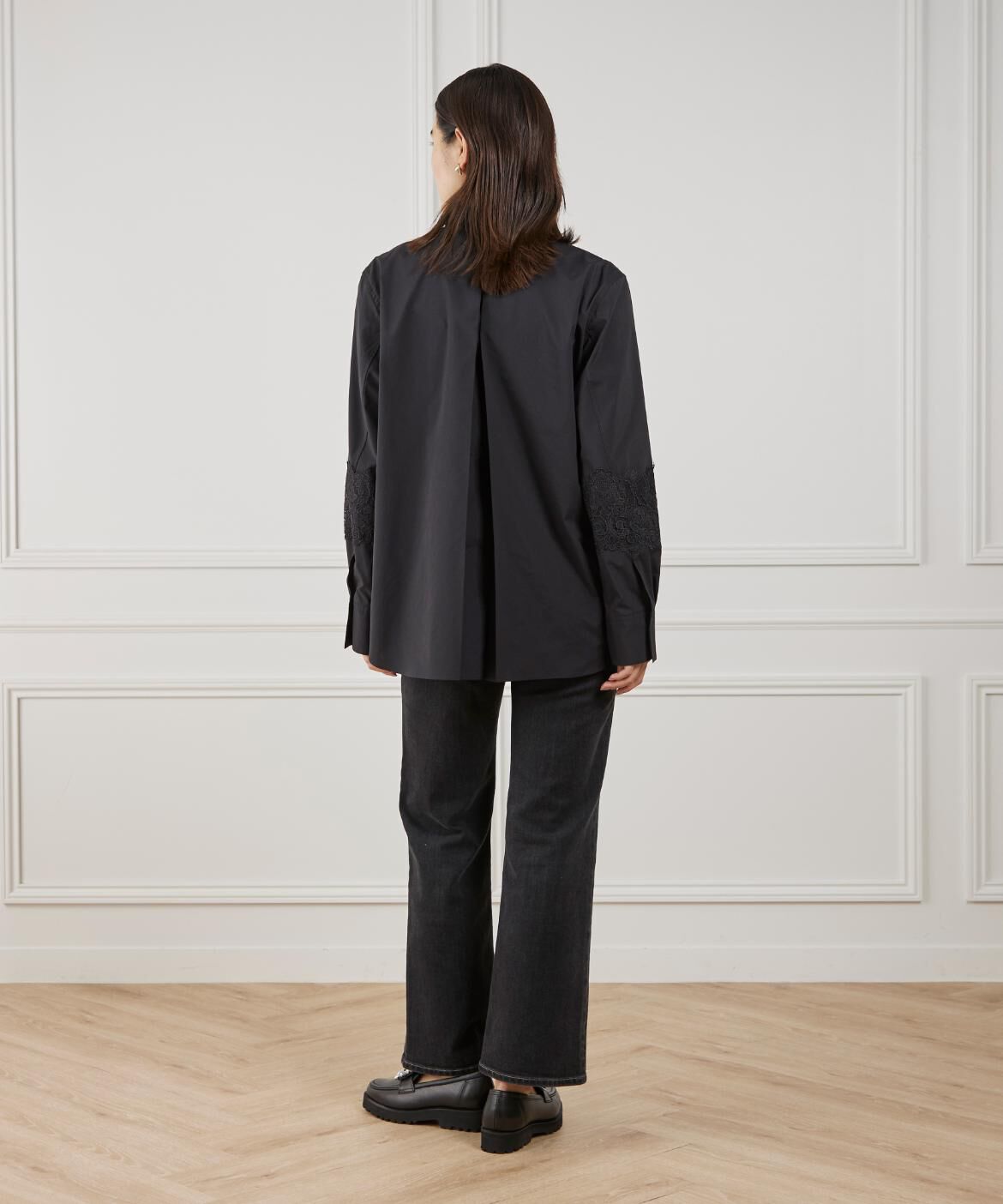 Maglie le cassetto「《M Maglie le cassetto》ユニセックスレースドッキングブラウス」|シャツ・ブラウス|