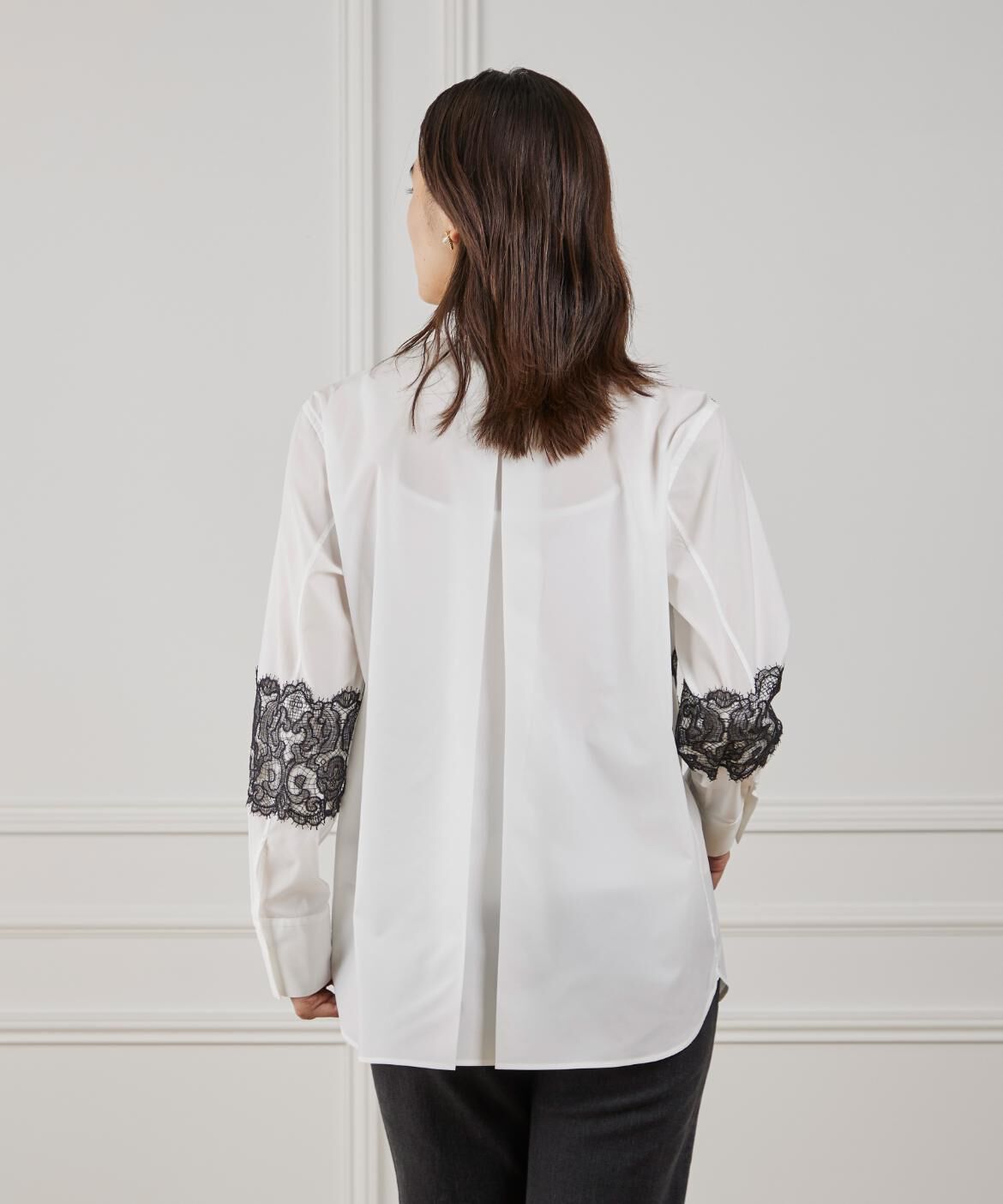 Maglie le cassetto「《M Maglie le cassetto》ユニセックスレースドッキングブラウス」|シャツ・ブラウス|