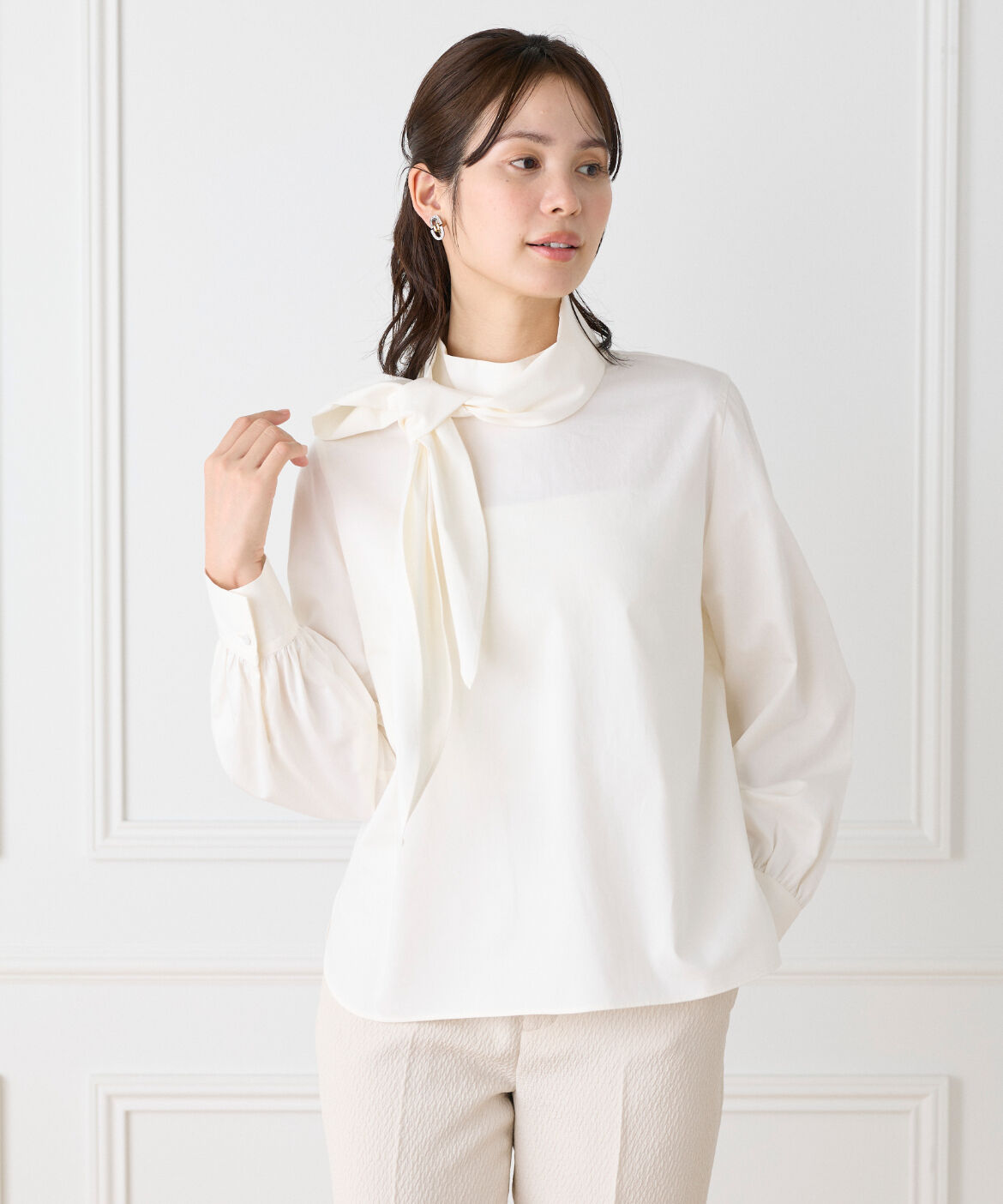 Le Souk「ハイネックボウタイ付きブラウス　」|シャツ・ブラウス|