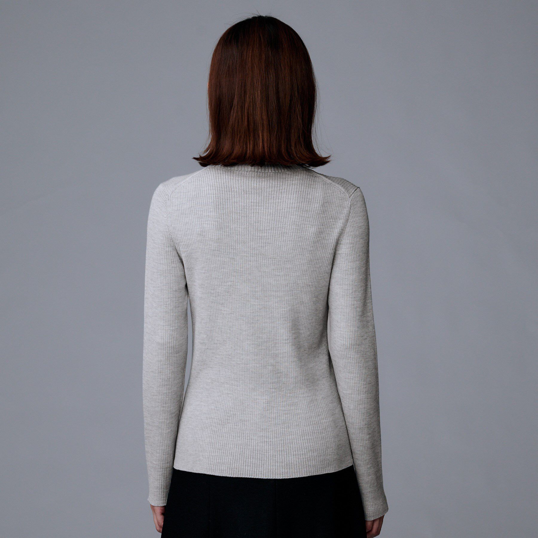 UNTITLED「【洗える/アンサンブル可能/ウール100%】リブタートルネックウールニット」|ニット・セーター|