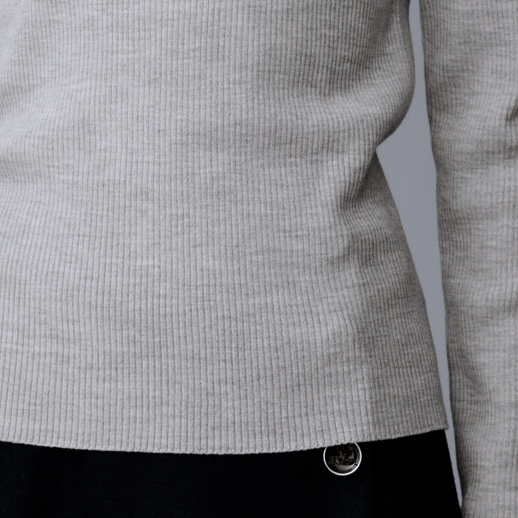 UNTITLED「【洗える/アンサンブル可能/ウール100%】リブタートルネックウールニット」|ニット・セーター|