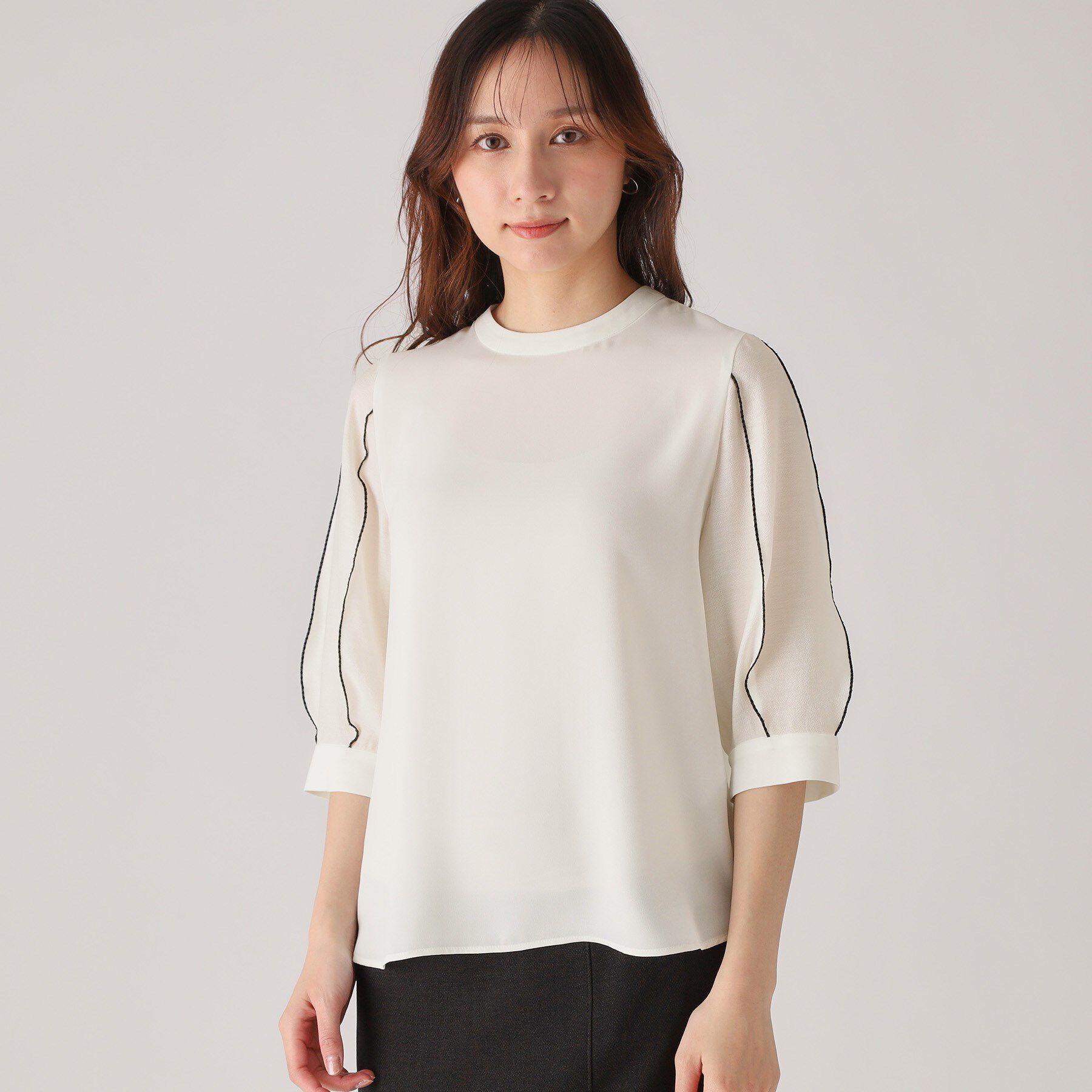 COUP DE CHANCE「【洗える／刺しゅうディテール】袖デザインブラウス」|シャツ・ブラウス|