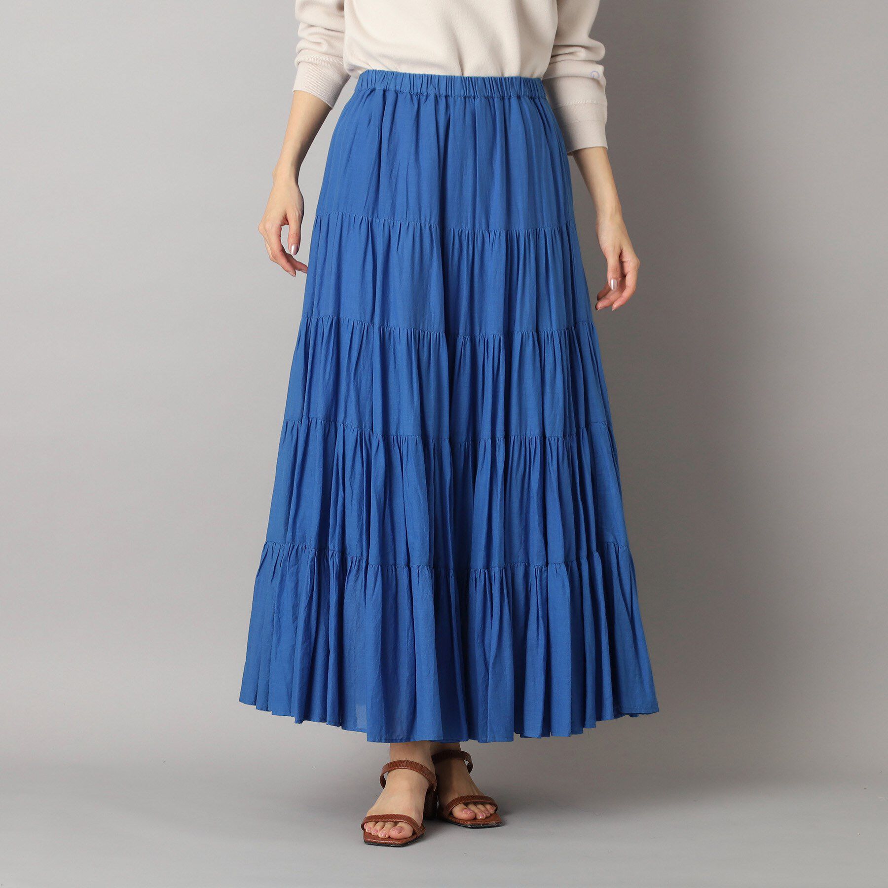 DRESSTERIOR「【大人百花春号掲載 モデル美香さん着用】洗える/コットンボイルティアードスカート」|スカート|