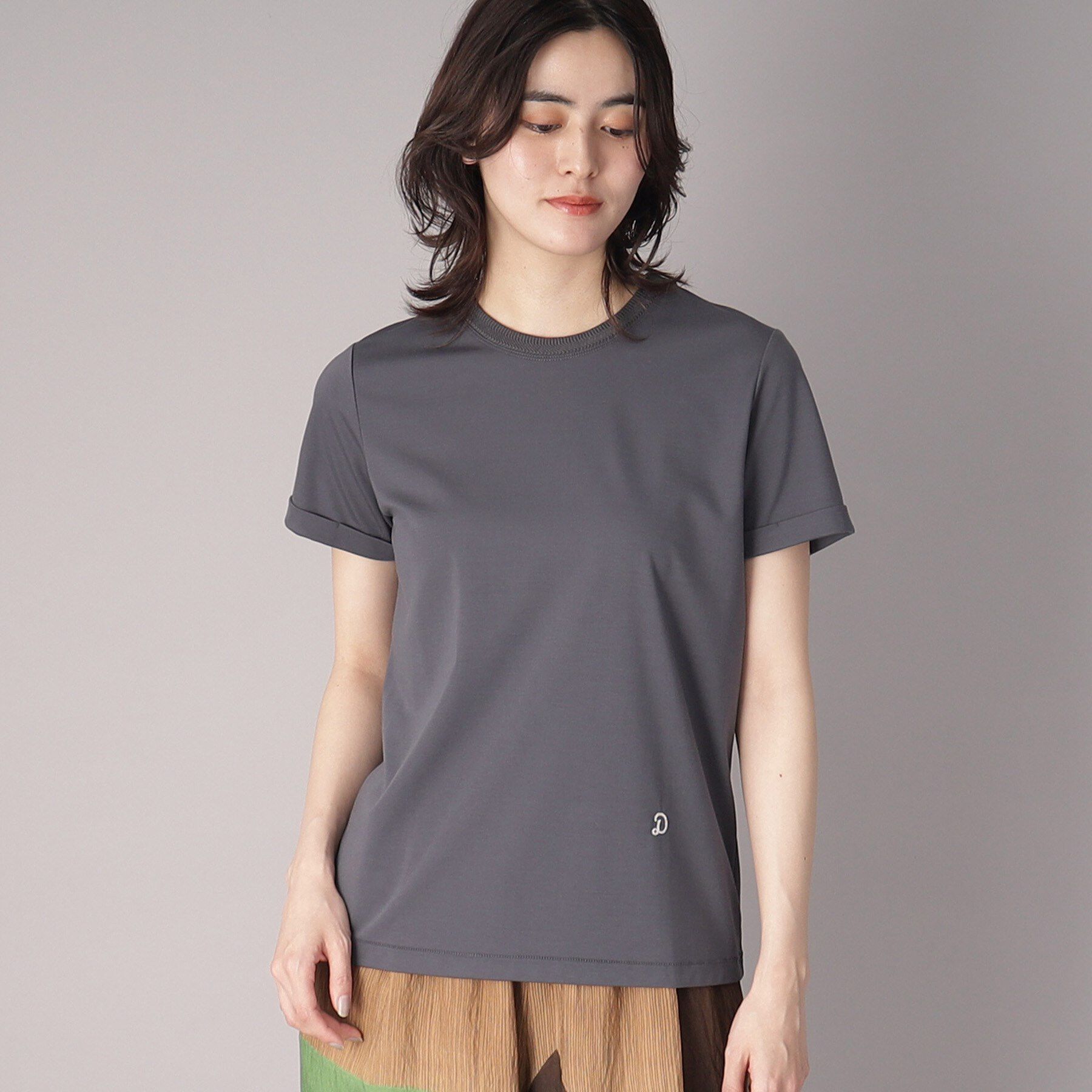 DRESSTERIOR「【洗える】シルクブレンドポンチTシャツ」|Tシャツ・カットソー|