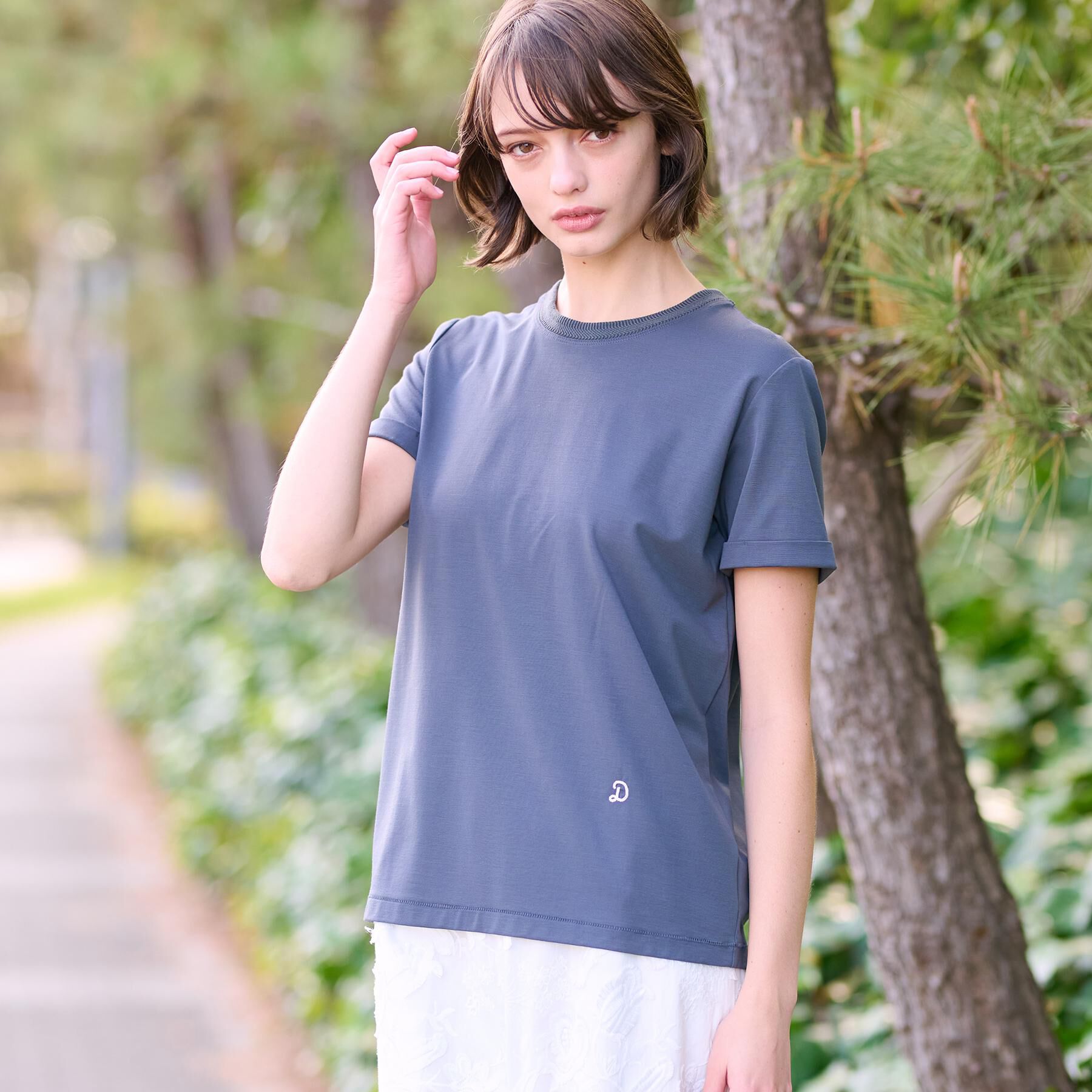 DRESSTERIOR「【洗える】シルクブレンドポンチTシャツ」|Tシャツ・カットソー|