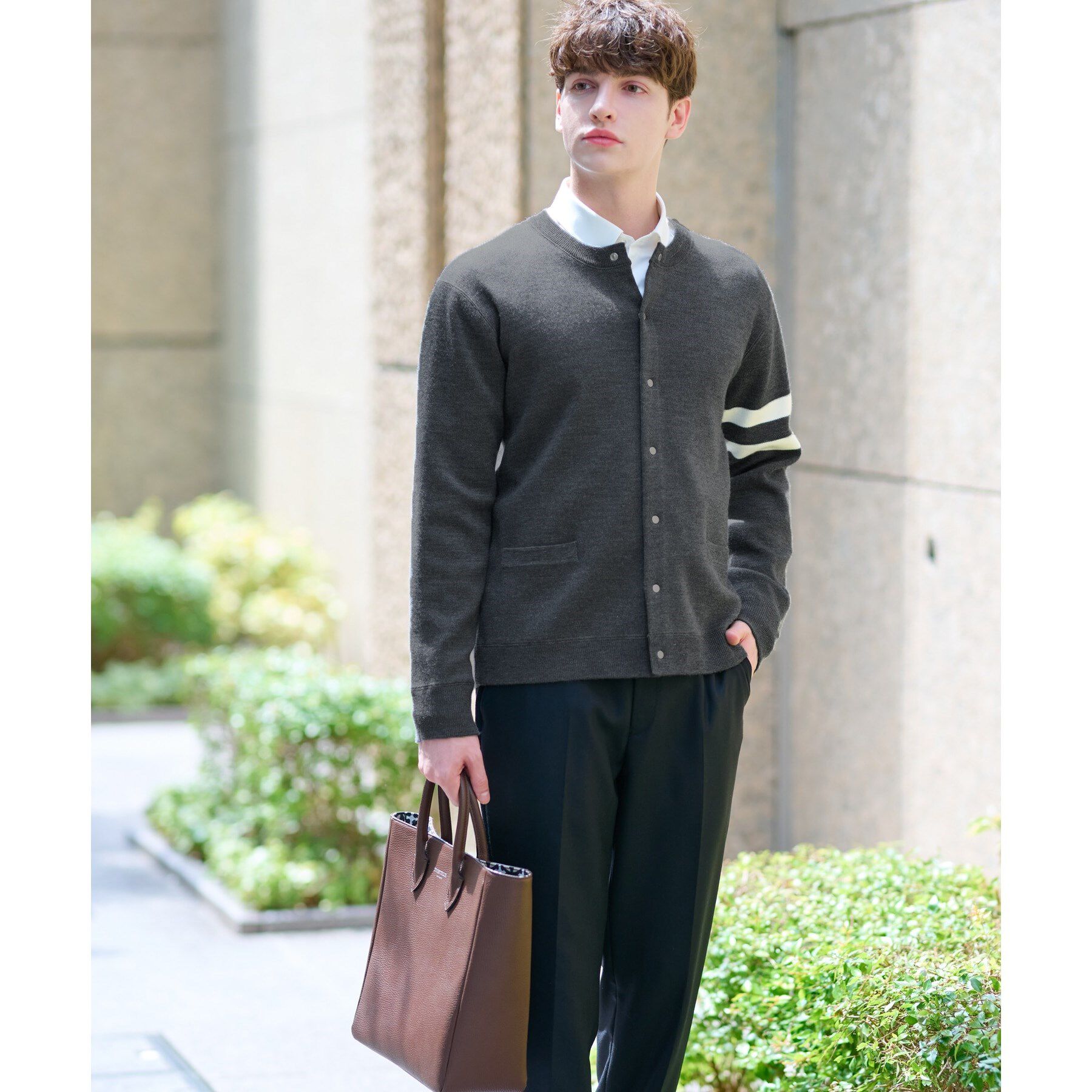 DRESSTERIOR「ウォッシャブル アームライン ラウンドカーディガン」|カーディガン|