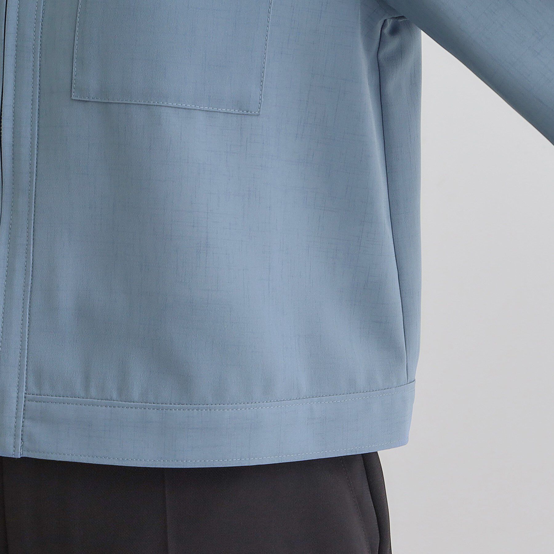 grove「麻調ノーカラーシアーブルゾン」|ブルゾン・スタジャン|