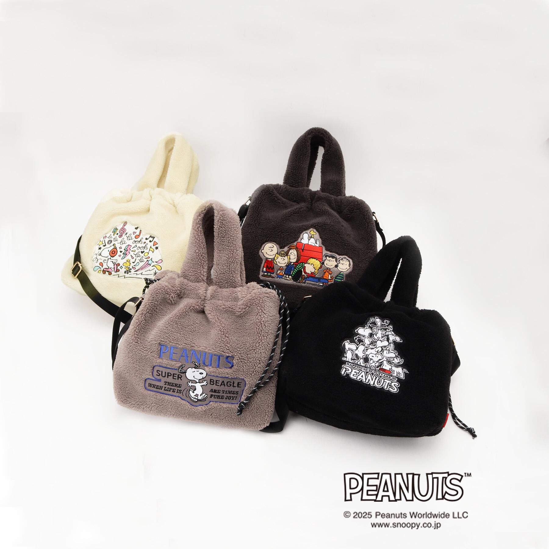 grove「【PEANUTS】ボア巾着トート」|トートバッグ|