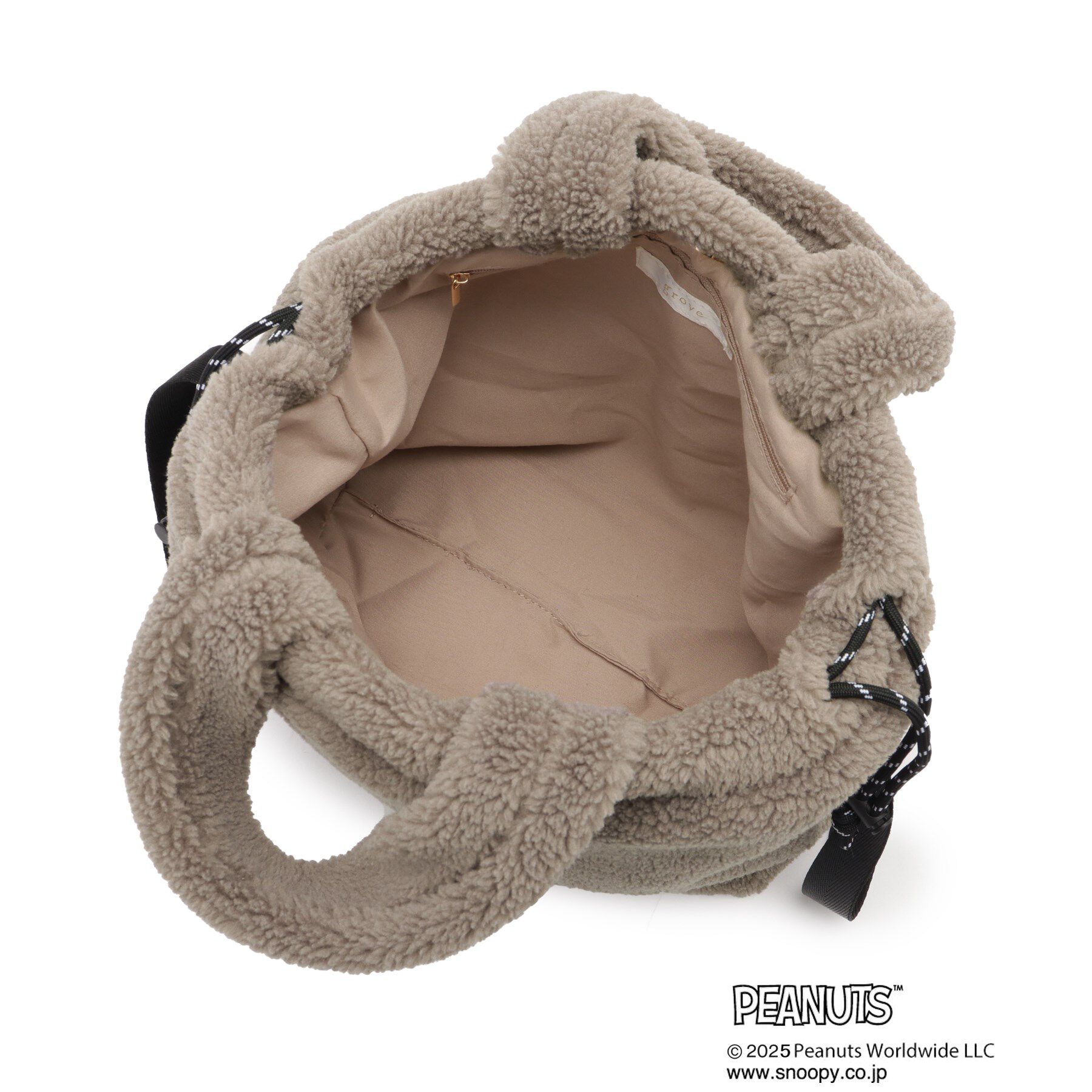 grove「【PEANUTS】ボア巾着トート」|トートバッグ|