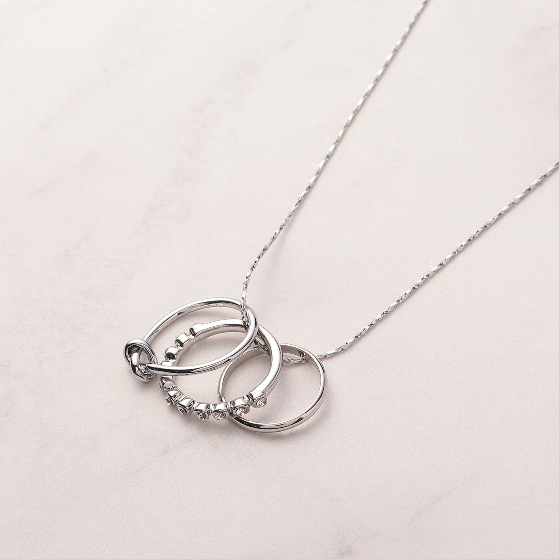 grove「3リングアジャスタブルネックレス」|ネックレス|シルバー(006)