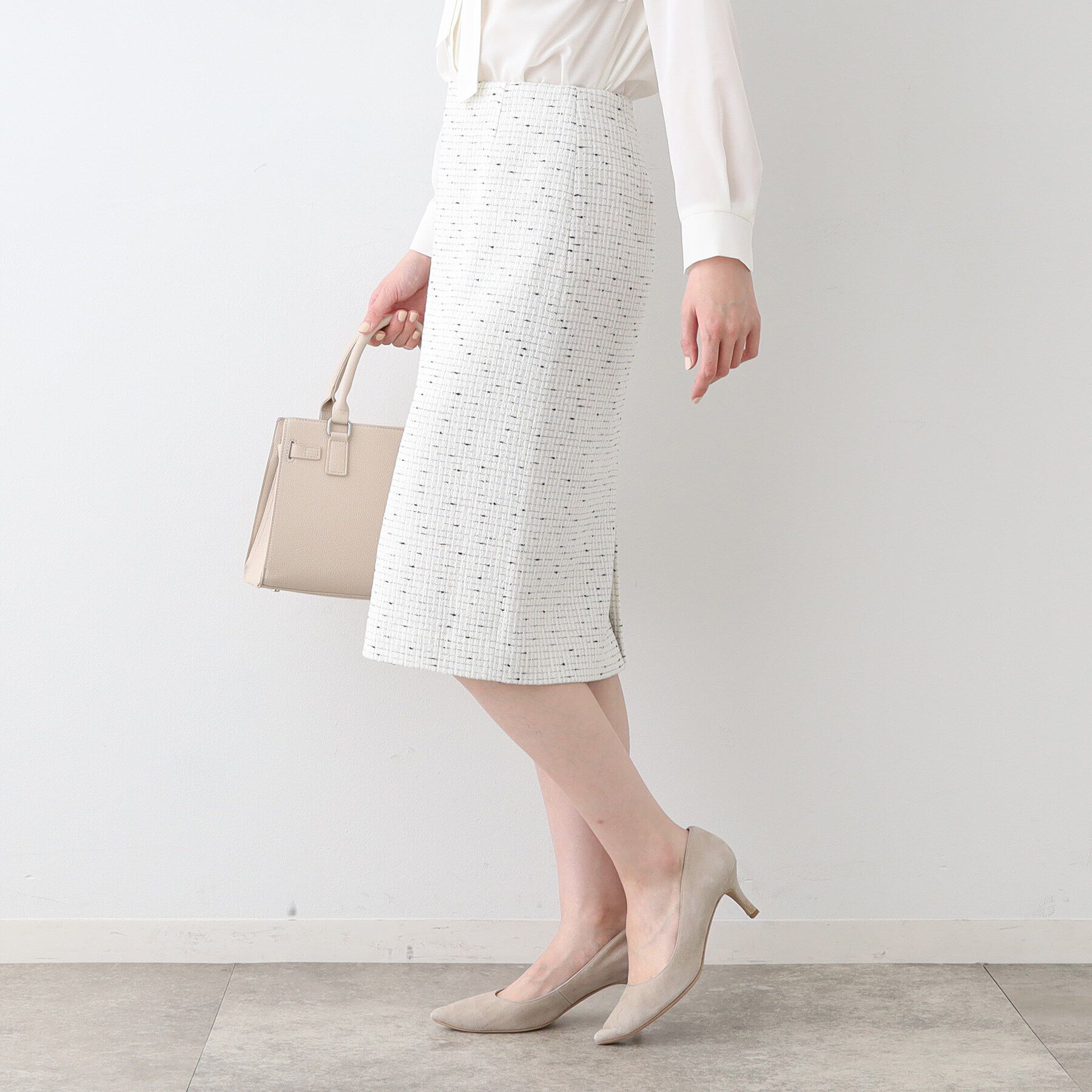 INDIVI「【日本製／オリジナル素材】ツィードスカート」|スーツ|