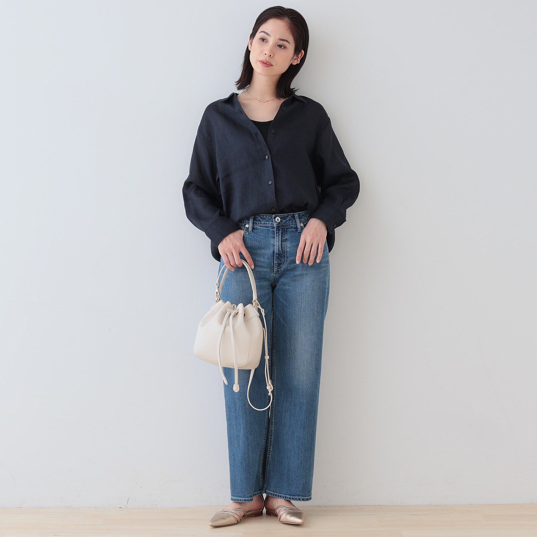 INDIVI「【毎年人気！／フレンチリネン】ベーシックシャツ」|シャツ・ブラウス|