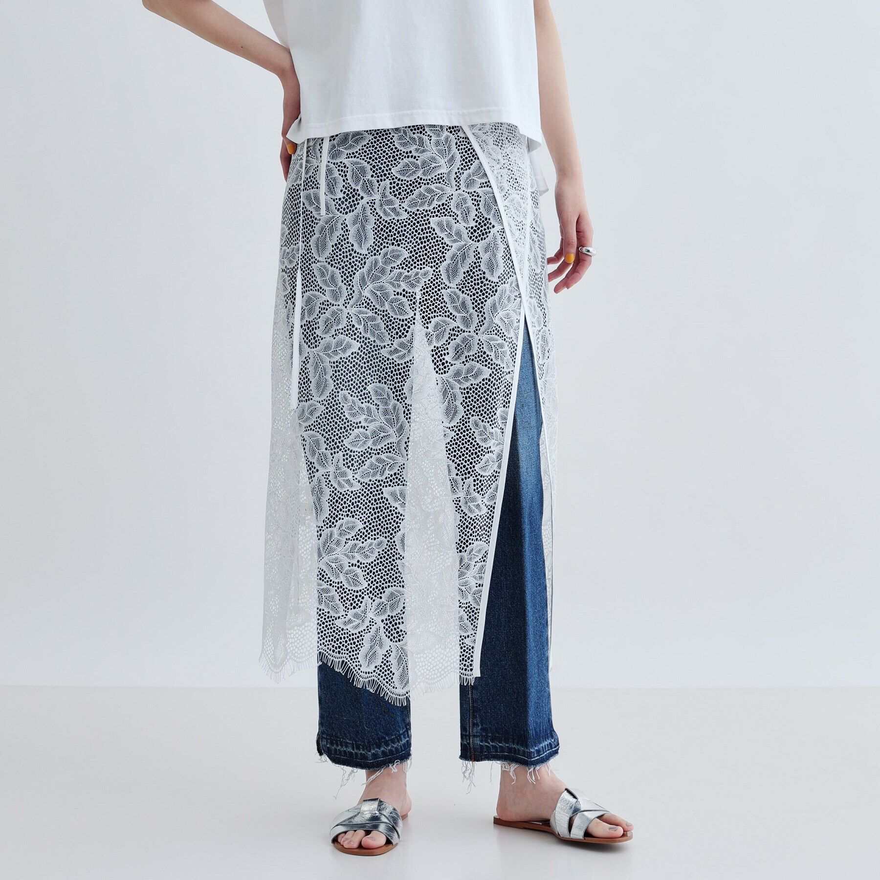 GALLEST「レースチュールオーバースカート」|スカート|