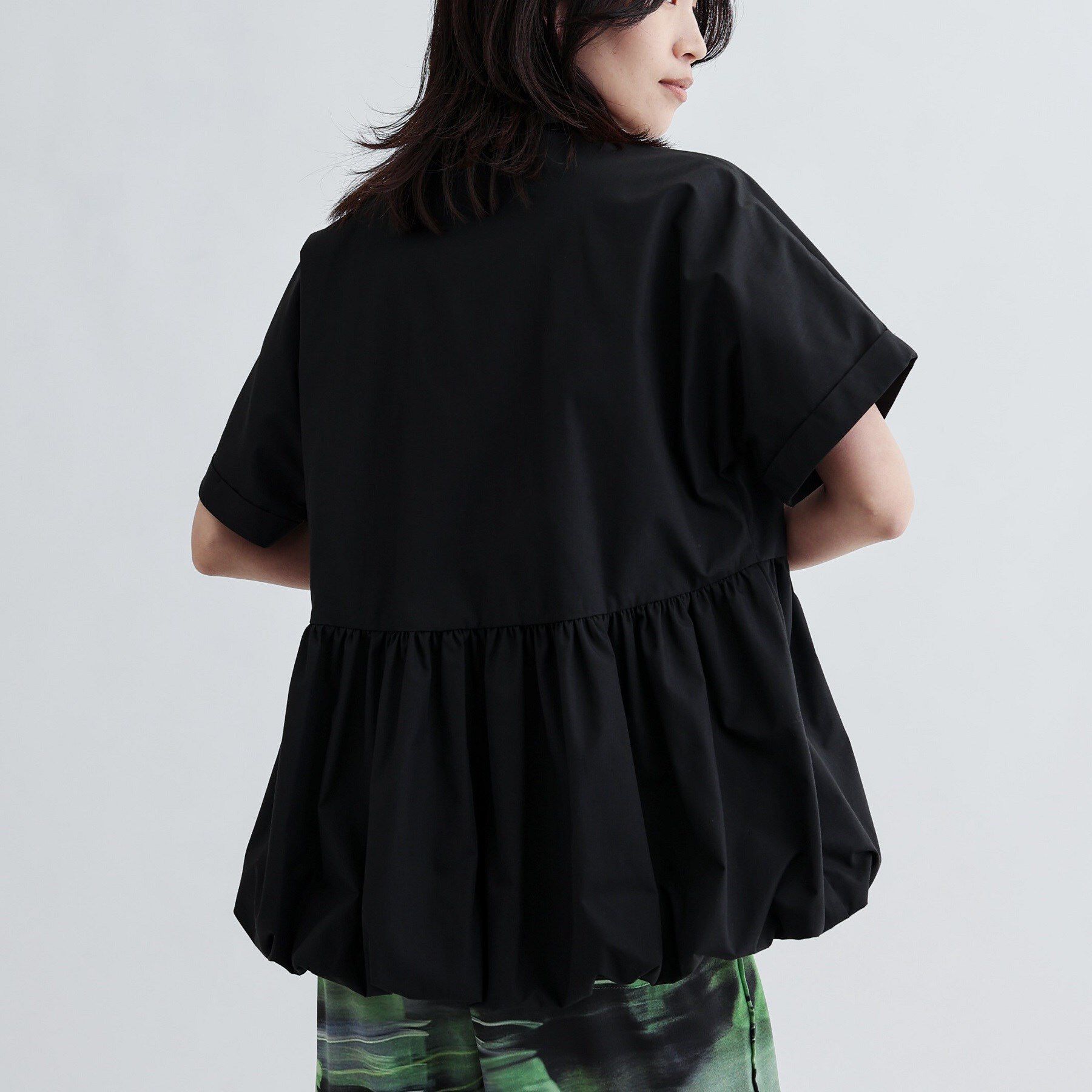 GALLEST「バルーンペプラムハーフ袖ブラウス」|シャツ・ブラウス|