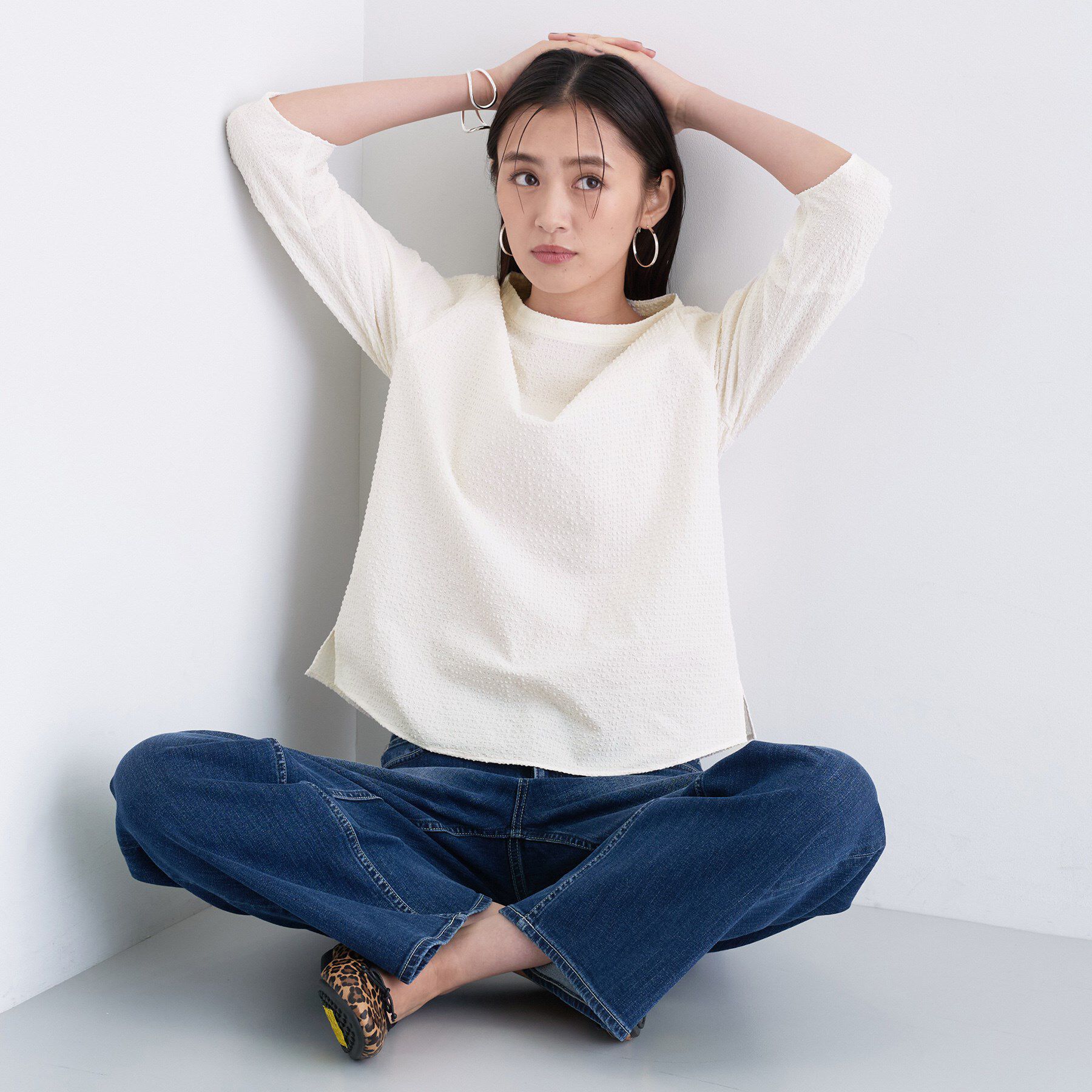 INDIVI「【UVケア／吸汗速乾】スリーブデザインブラウス」|シャツ・ブラウス|