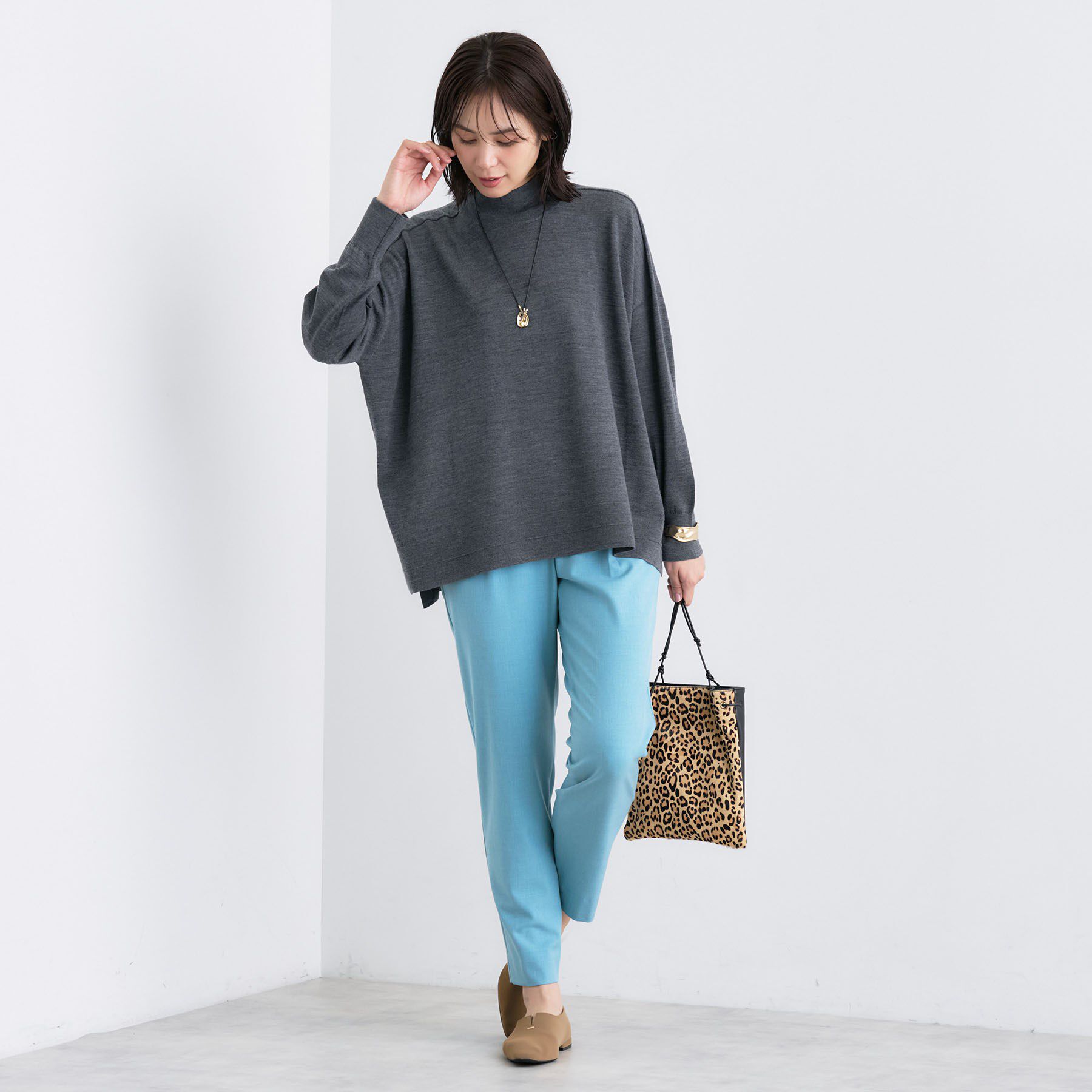 INDIVI「【洗える／毛玉になりにくい】エクストラファインウール ハイネックニット」|ニット・セーター|