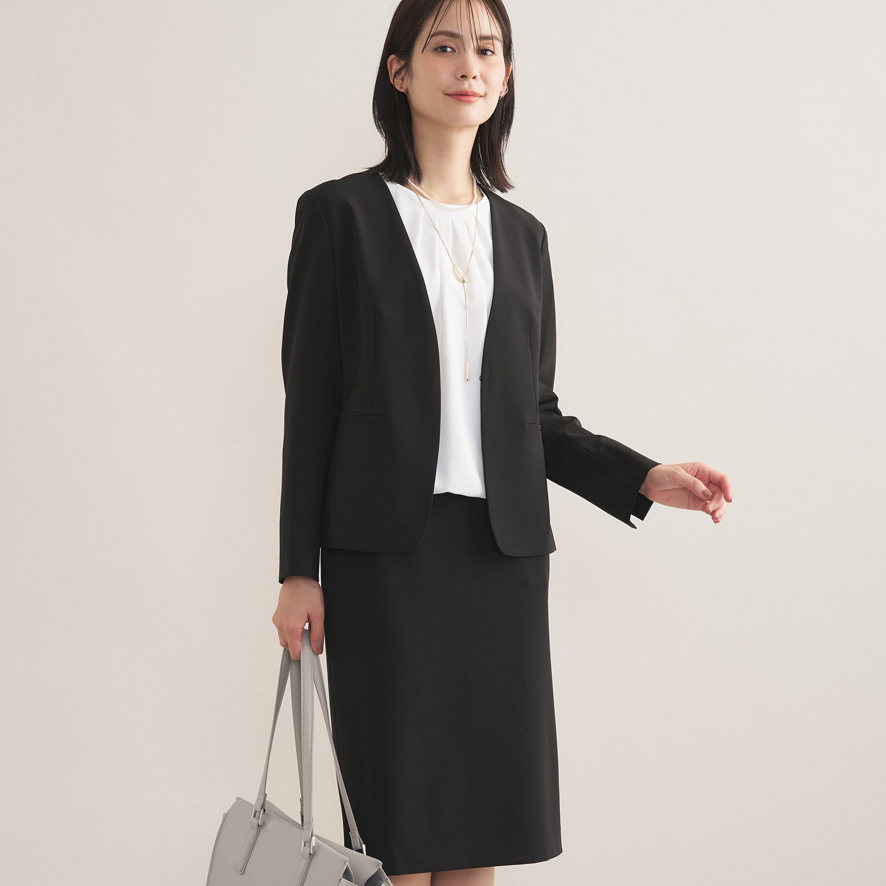 INDIVI「【セレモニー／洗える／透けにくい】ダイヤ柄プリントブラウス」|シャツ・ブラウス|