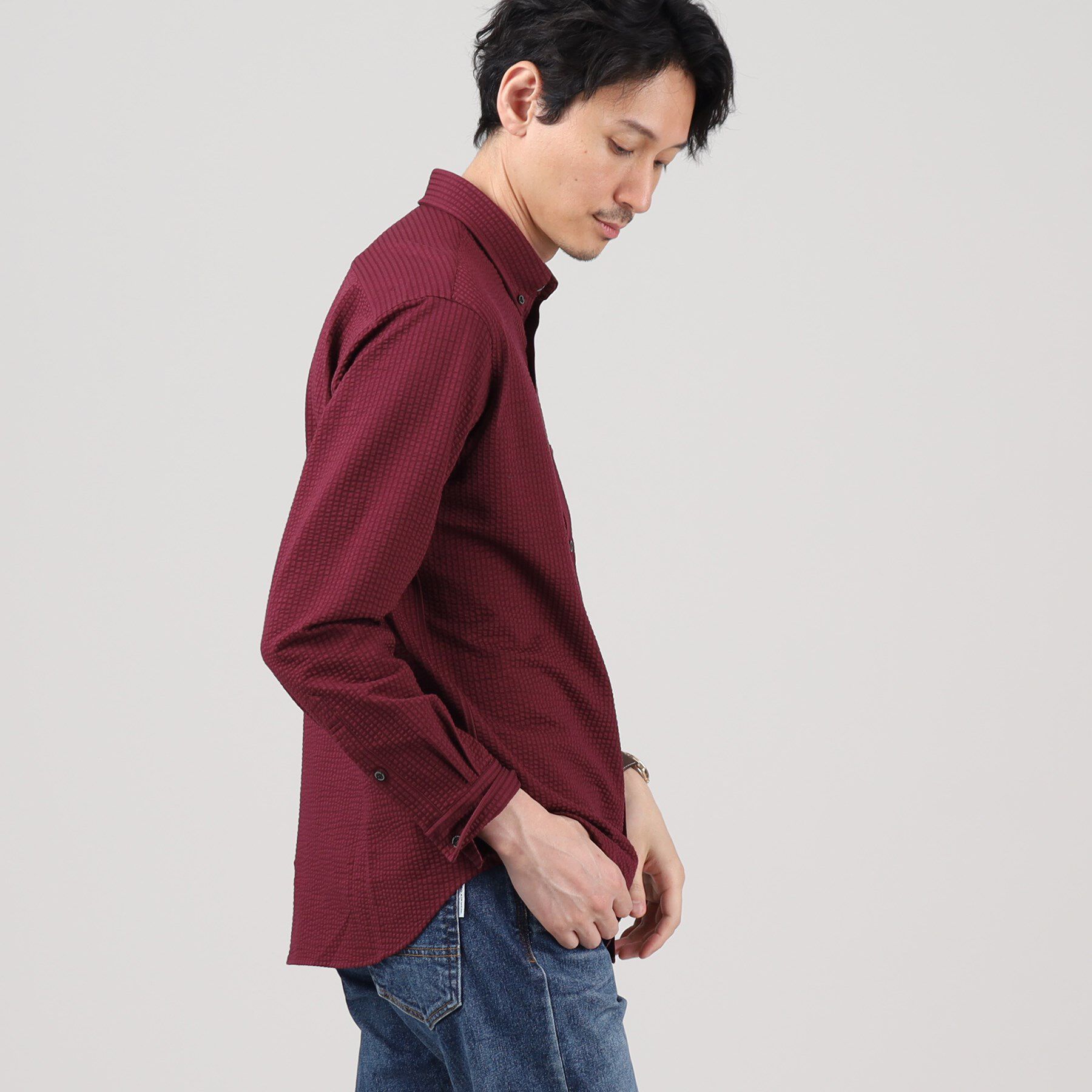 TAKEO KIKUCHI「【抗菌防臭/シーズンレス】シアサッカー ジャージシャツ」|シャツ・ブラウス|