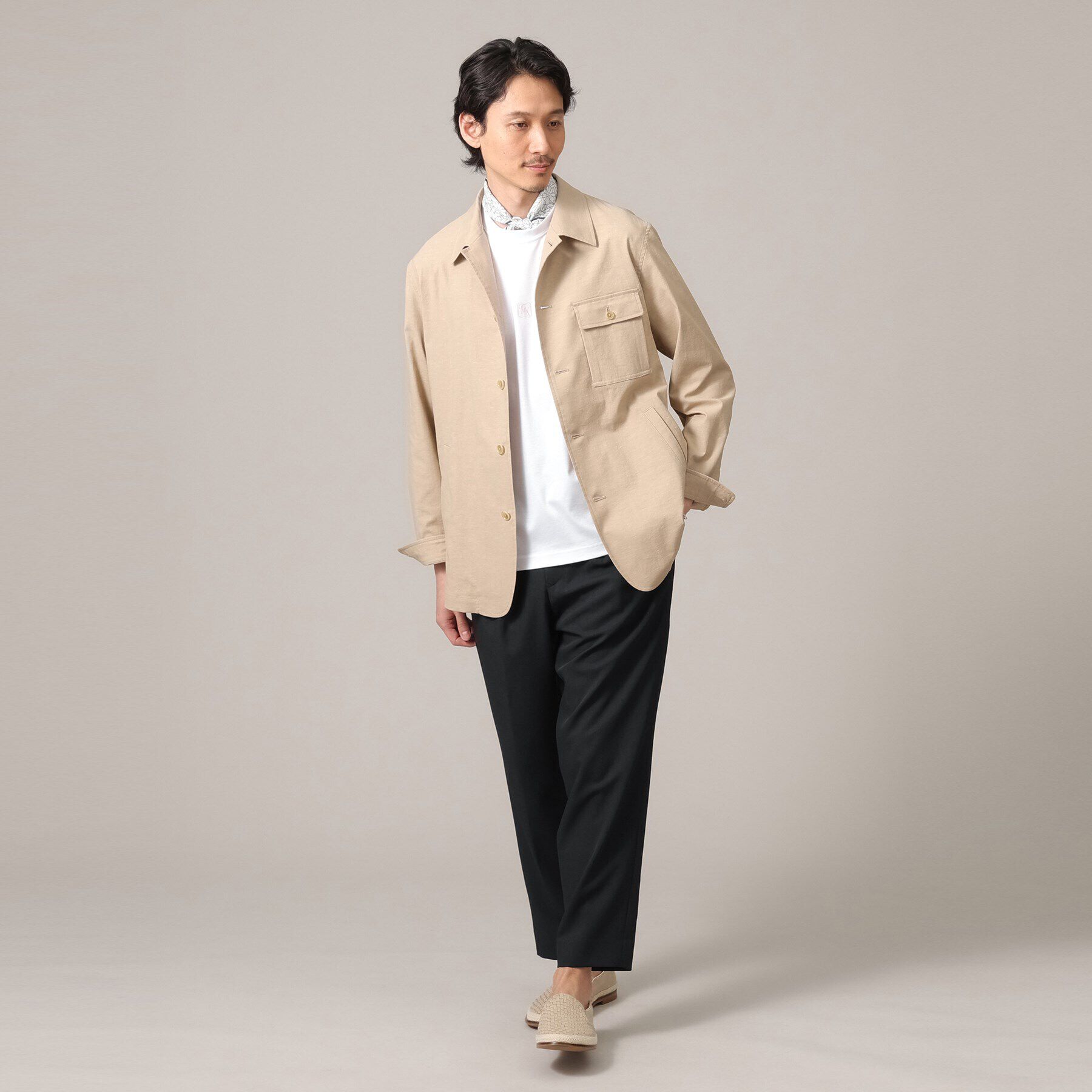 TAKEO KIKUCHI「【刺繍ロゴT】スムース ワンポイント Tシャツ」|Tシャツ・カットソー|