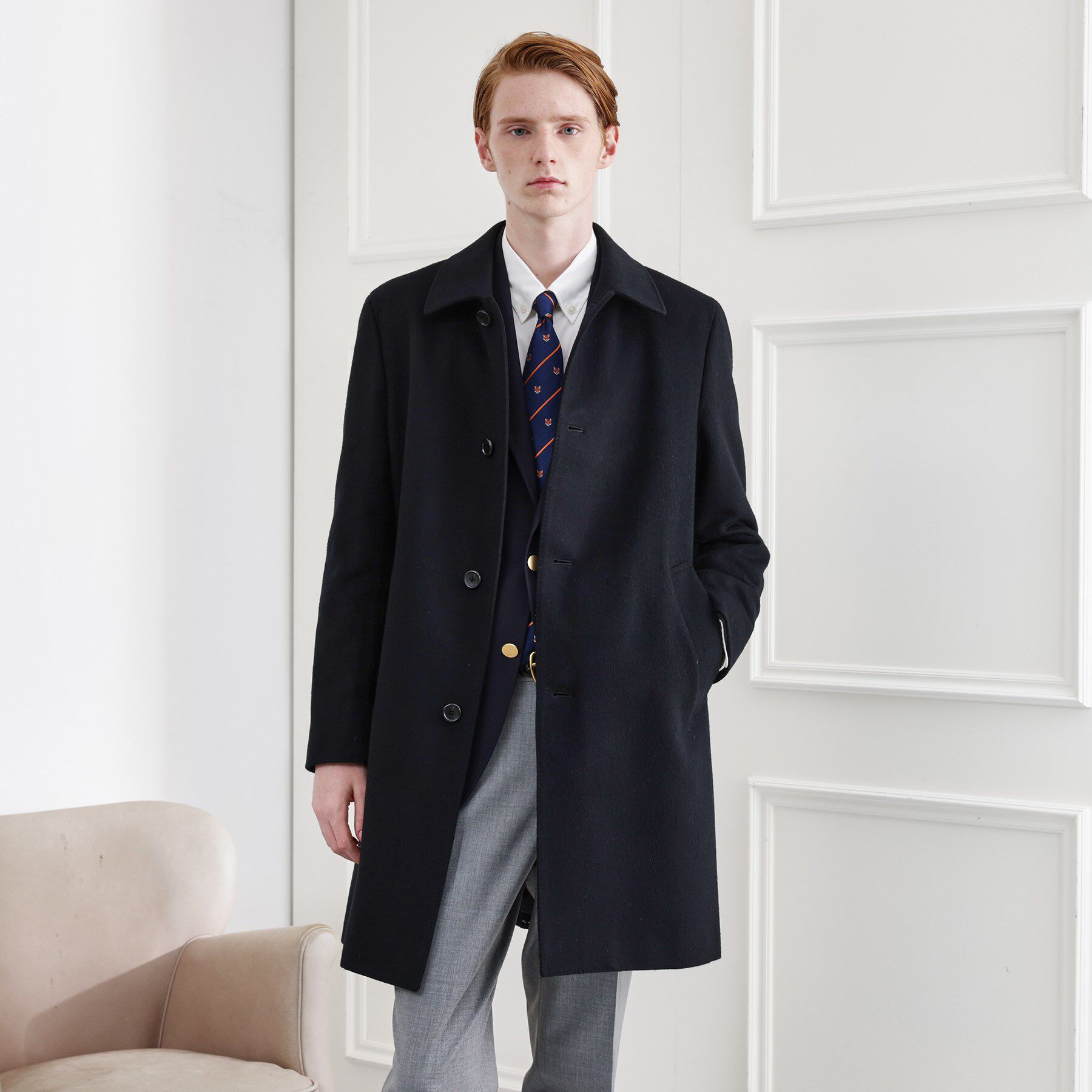 TAKEO KIKUCHI「【LIMITED】ウール混ステンカラーコート」|ステンカラーコート|ブラック(019)