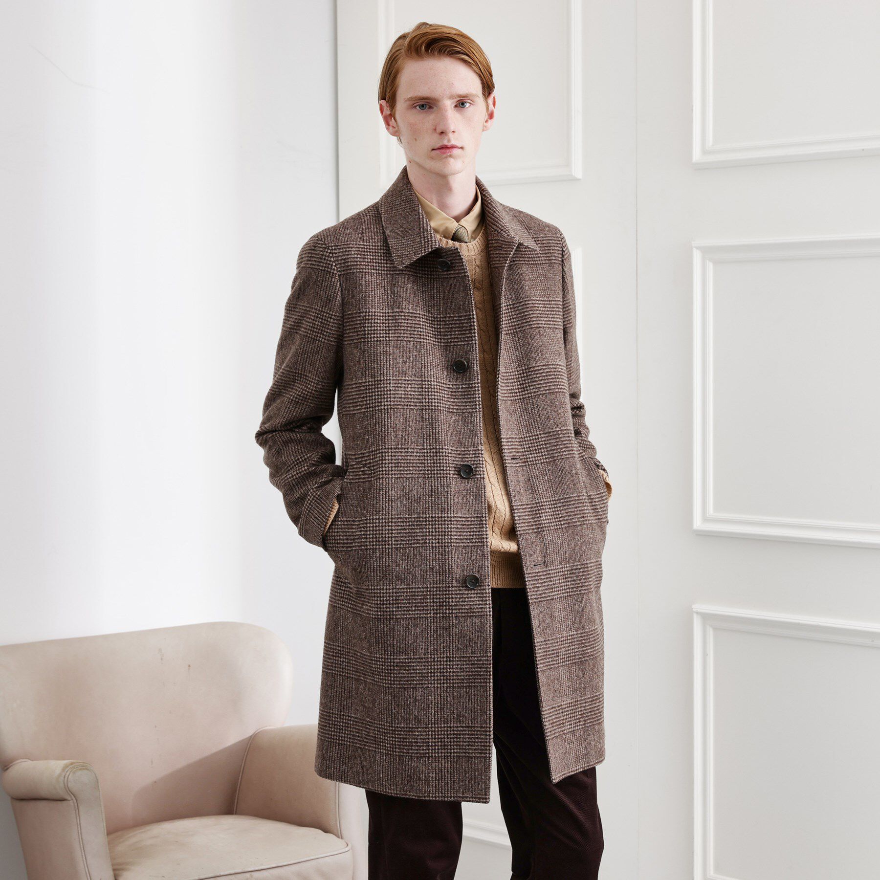 TAKEO KIKUCHI「【LIMITED】ウール混ステンカラーコート」|ステンカラーコート|ピンクベージュ(25