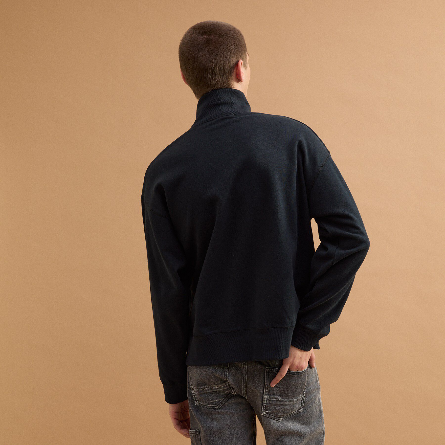 40CARATS&525「カレッジ風オフタートルジャージ」|パーカー|