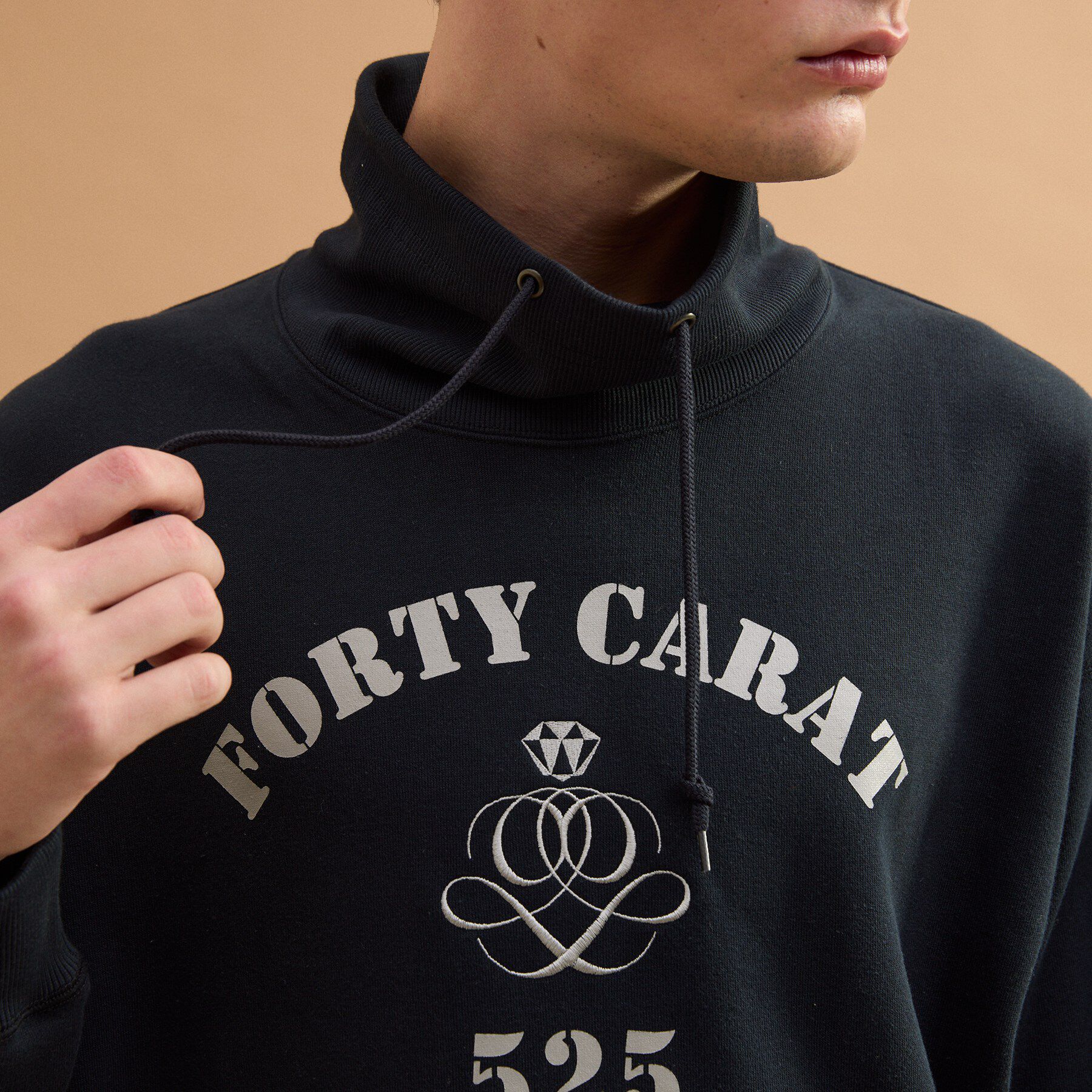 40CARATS&525「カレッジ風オフタートルジャージ」|パーカー|