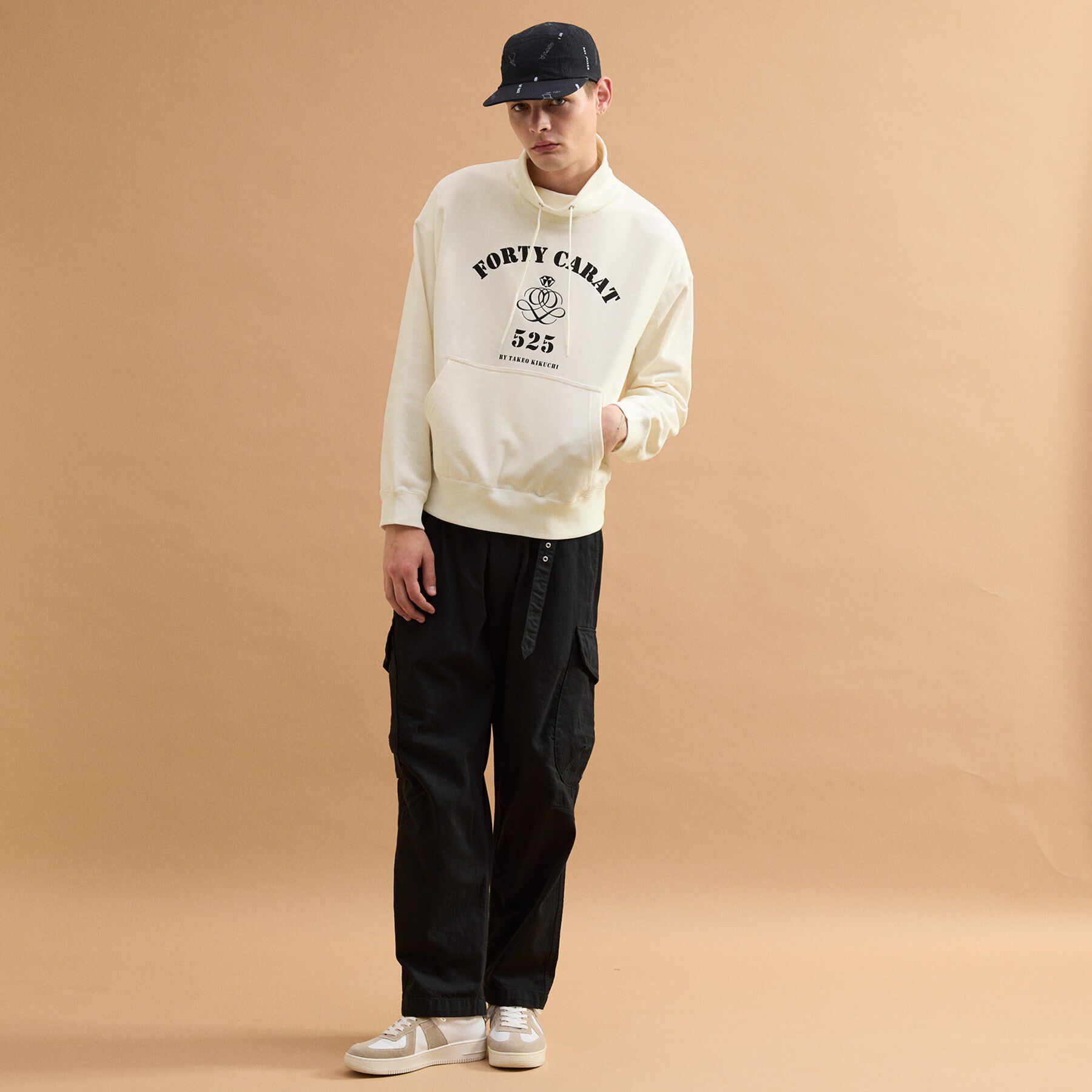 40CARATS&525「カレッジ風オフタートルジャージ」|パーカー|