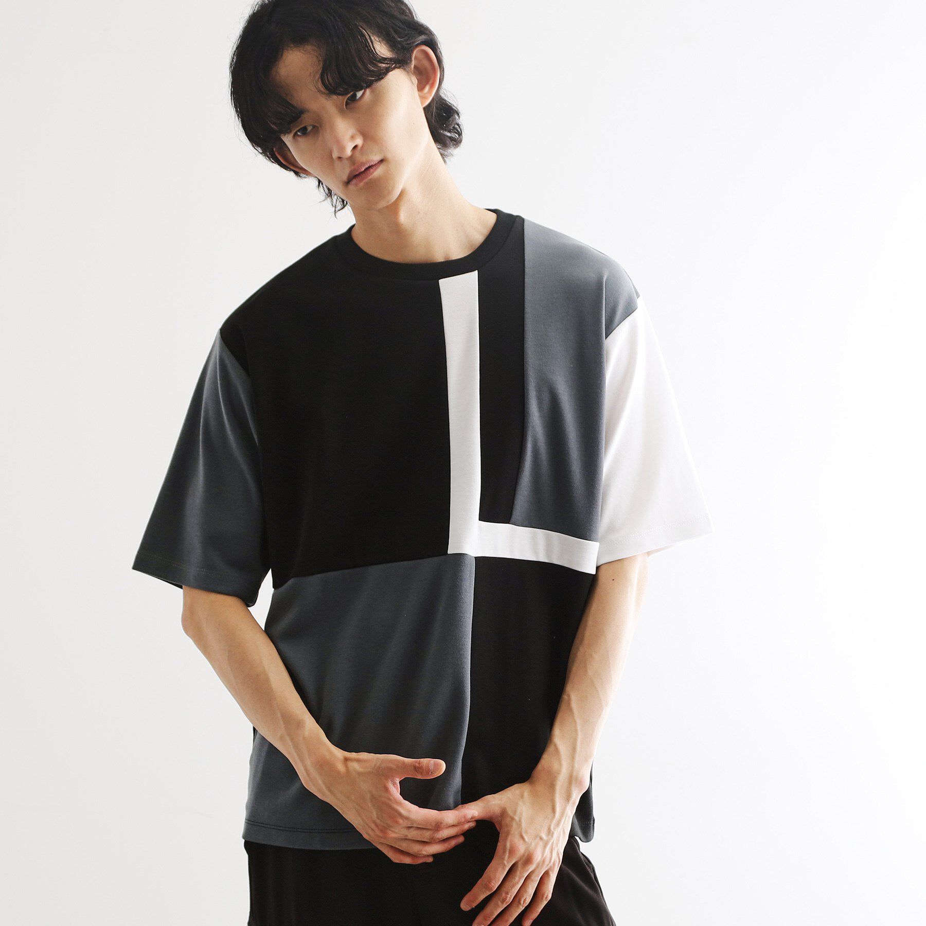 tk.TAKEO KIKUCHI「L字切替カットソー」|Tシャツ・カットソー|