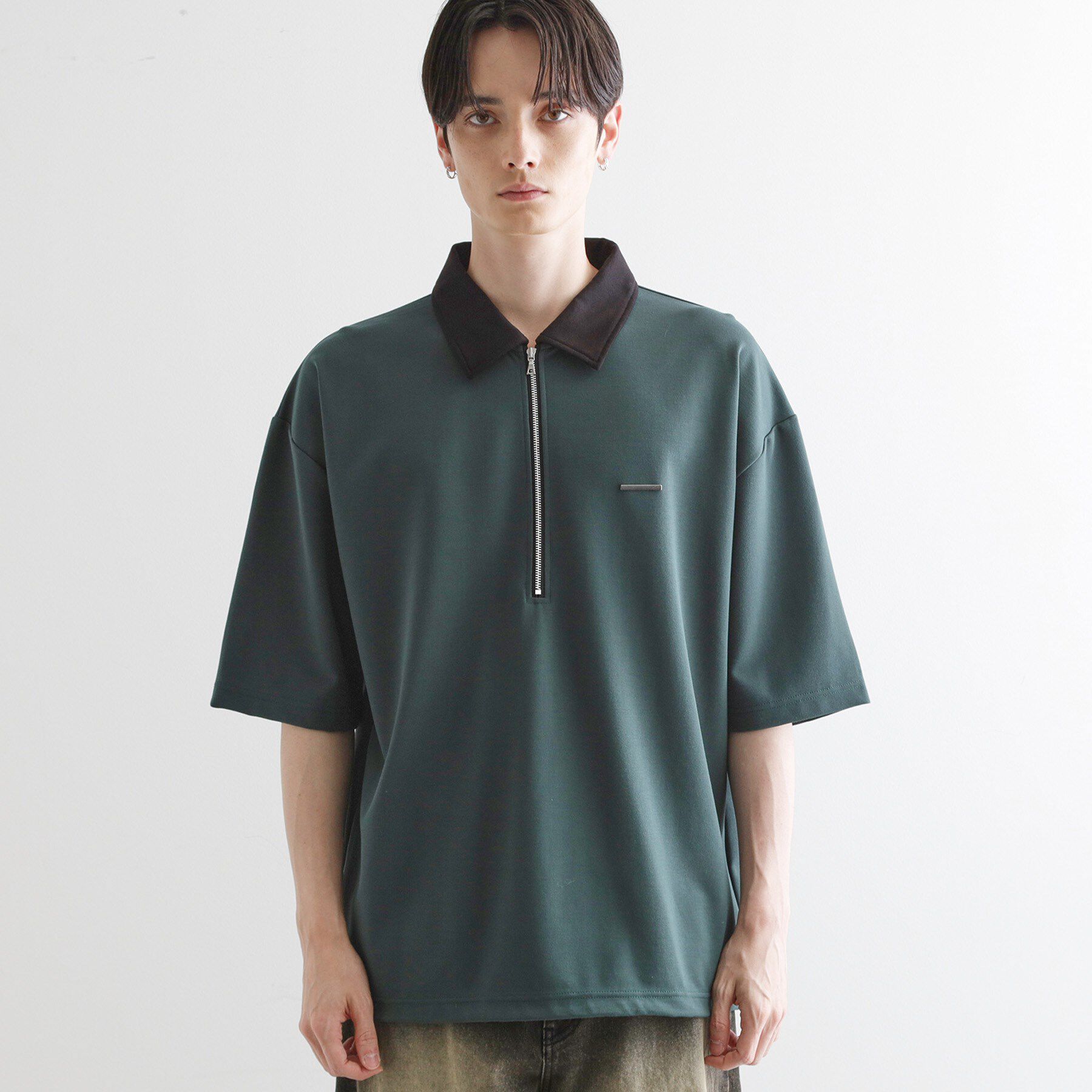 tk.TAKEO KIKUCHI「配色ハーフジップポロシャツ」|ポロシャツ|