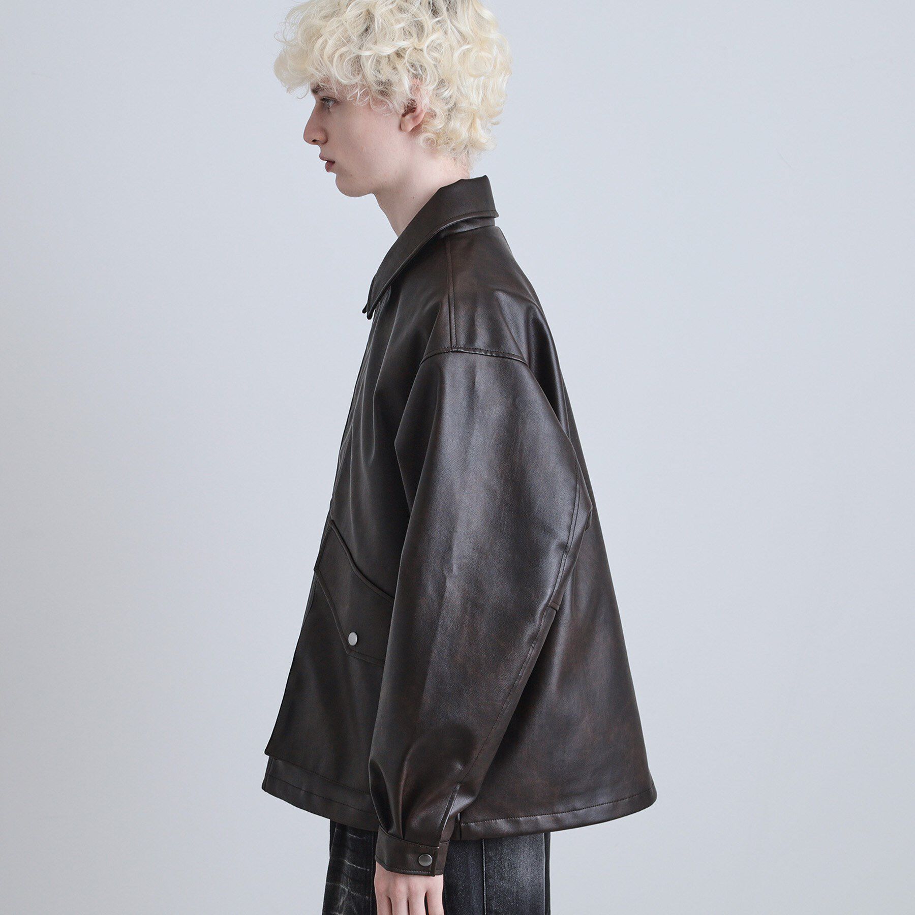 tk.TAKEO KIKUCHI「シンセティックレザーフライトジャケット」|ブルゾン・スタジャン|