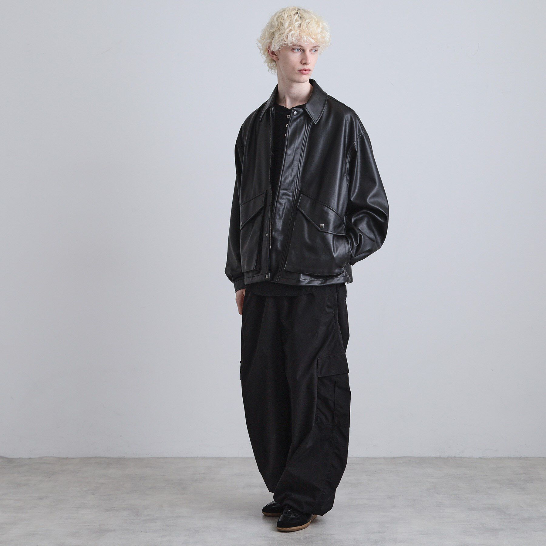 tk.TAKEO KIKUCHI「シンセティックレザーフライトジャケット」|ブルゾン・スタジャン|
