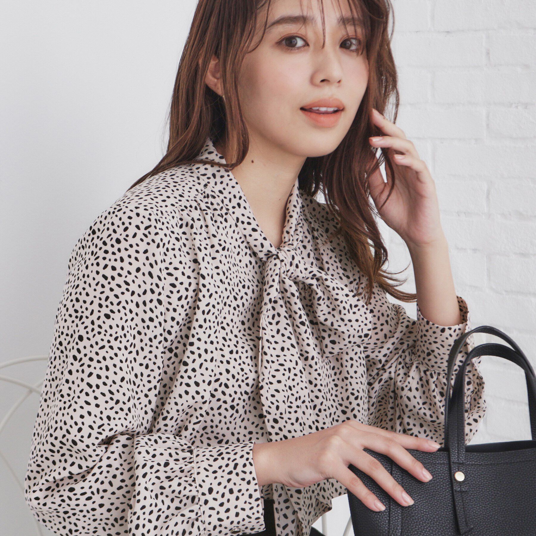 index「《5color/XS-LLsize》レイヤードボウタイブラウス【洗濯機洗い可/イージーアイロン】」|シャツ・ブラウス|