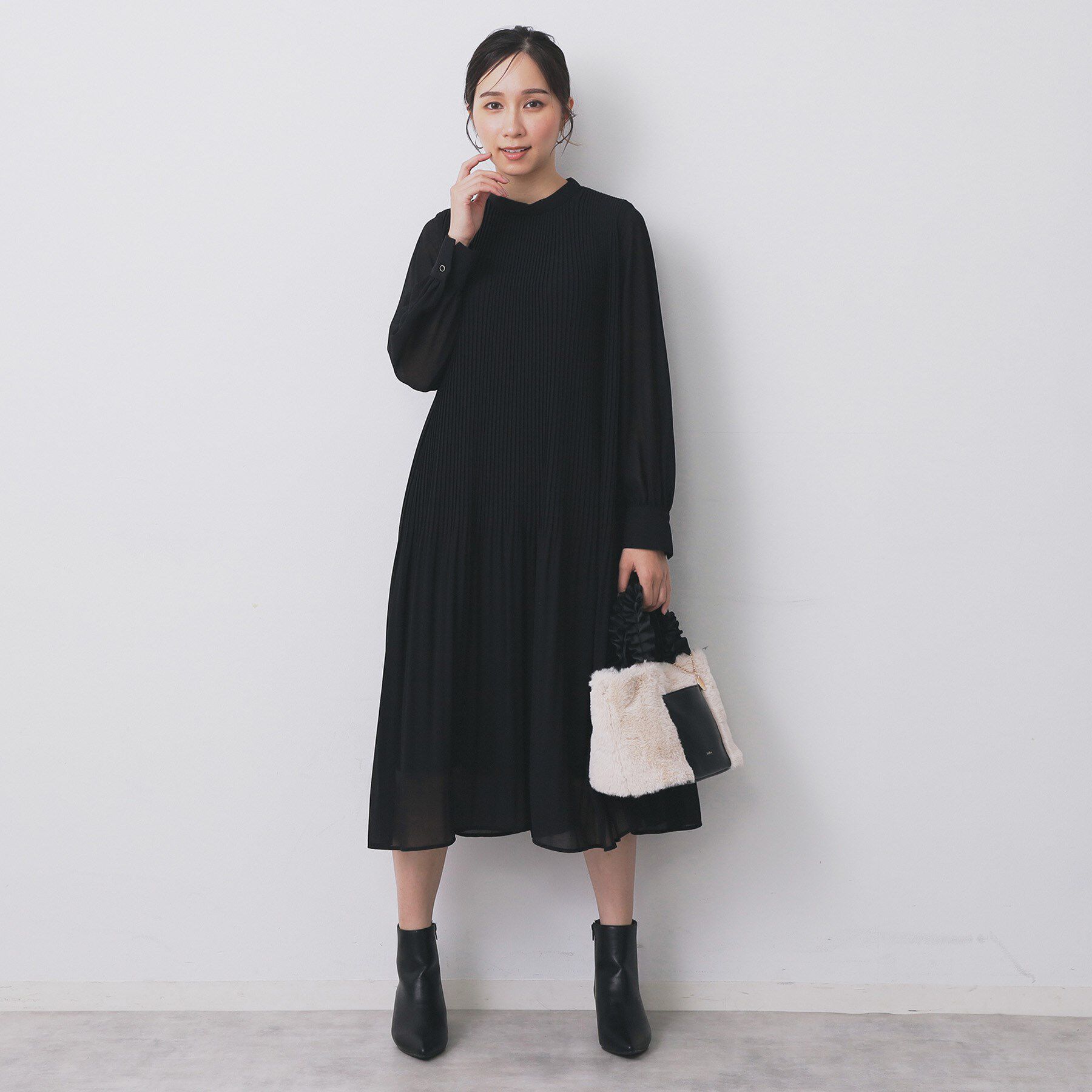 index「《5色展開/S-3Lサイズ》プリーツフレアワンピース【洗濯機OK/防シワ】」|ワンピース|