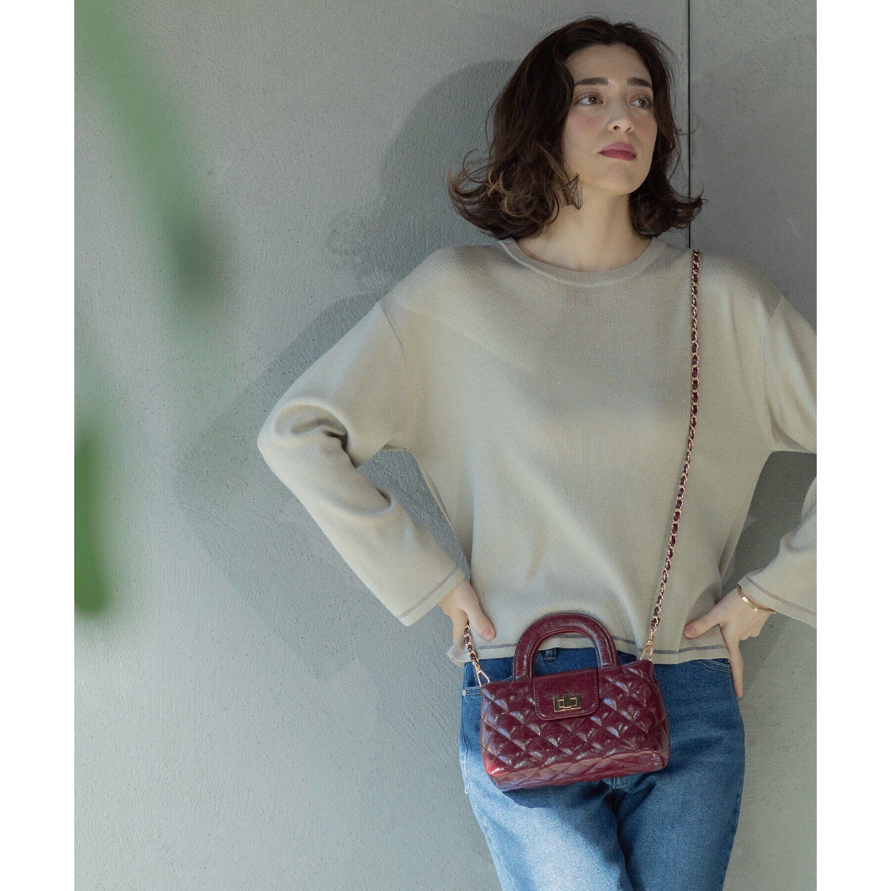 OPAQUE.CLIP「ラメシアーラインニット【洗濯機洗い可】」|ニット・セーター|